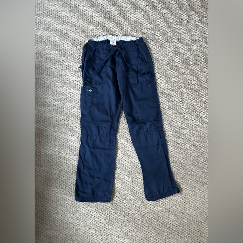 Navy blue, Koi scrubs, Size: M/Tall, draw string tie, front, back, & leg pocket